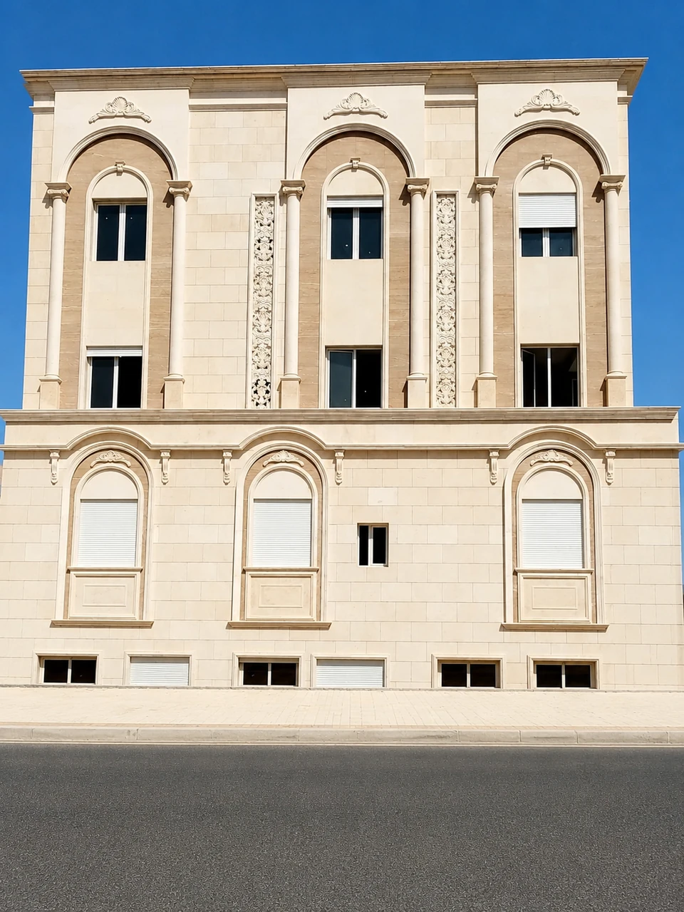 شتر على نوافذ واجهة ذات أقواس — الشتر